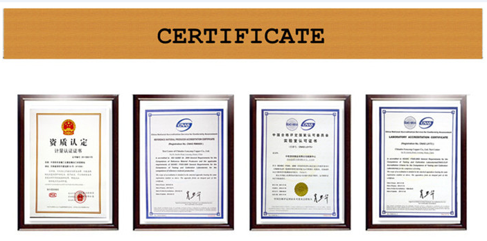 CNC Metal Parts certificate